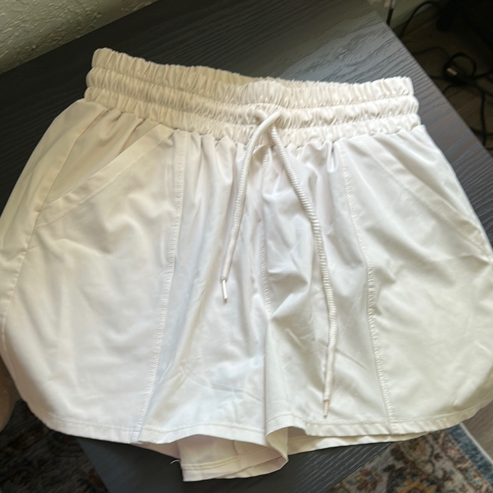 Women's White Swim Drawstring Shorts